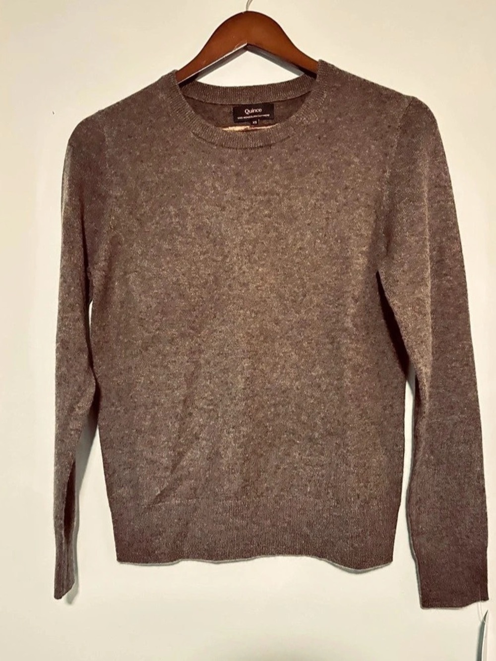 Quince Mongolian Cashmere Crewneck Sweater Brown XS